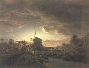 Landscape in Moonlight (mk22) Jacobus Theodorus Abels